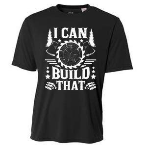 I Can Build That Carpenter Woodworking Carpentry Woodworker Cooling Performance Crew T-Shirt