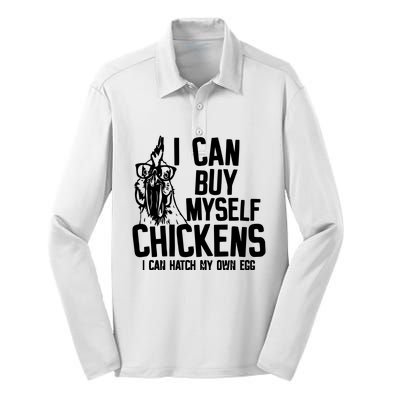 I Can Buy Myself Chicken Silk Touch Performance Long Sleeve Polo