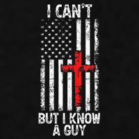 I Can't But I Know A Guy Jesus Cross Christian USA Flag Ladies PosiCharge Tri-Blend Wicking Tank