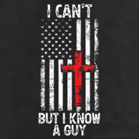 I Can't But I Know A Guy Jesus Cross Christian USA Flag 7 Panel Mesh Trucker Snapback Hat