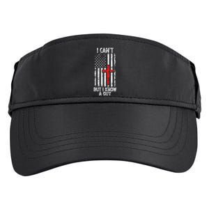 I Can't But I Know A Guy Jesus Cross Christian USA Flag Adult Drive Performance Visor