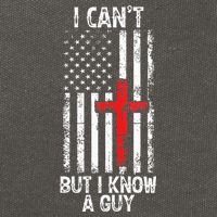 I Can't But I Know A Guy Jesus Cross Christian USA Flag Cotton Canvas Backpack