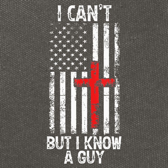 I Can't But I Know A Guy Jesus Cross Christian USA Flag Cotton Canvas Backpack