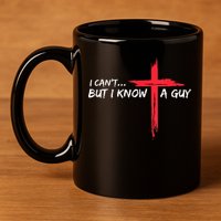 I Can't But I Know A Guy Jesus Cross Funny Christian 11oz C Handle Ceramic Mug