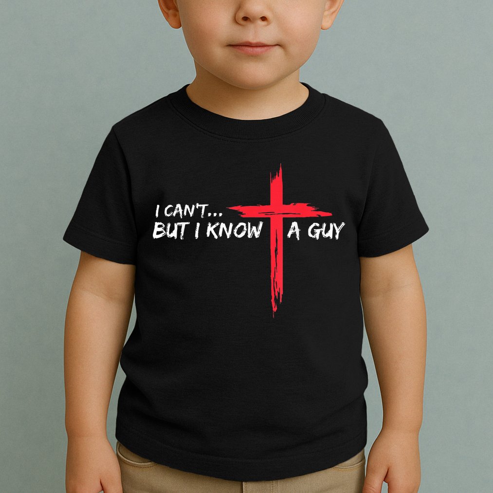 I Can't But I Know A Guy Jesus Cross Funny Christian Toddler T-Shirt