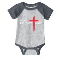 I Can't But I Know A Guy Jesus Cross Funny Christian Infant Baby Jersey Bodysuit