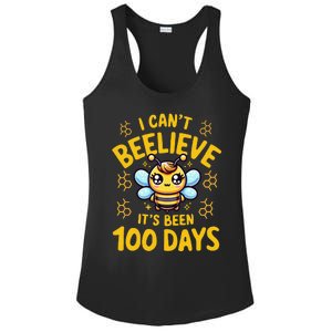 I CanT Believe Its Been 100 Days Funny Bee 100th Day School Ladies PosiCharge Competitor Racerback Tank