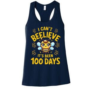 I CanT Believe Its Been 100 Days Funny Bee 100th Day School Women's Racerback Tank