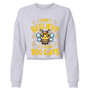 I CanT Believe Its Been 100 Days Funny Bee 100th Day School Cropped Pullover Crew