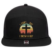 I Can't But I Know A Guy Jesus Cross Funny Christian 7 Panel Mesh Trucker Snapback Hat