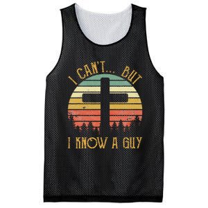 I Can't But I Know A Guy Jesus Cross Funny Christian Mesh Reversible Basketball Jersey Tank