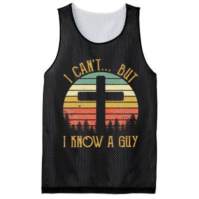 I Can't But I Know A Guy Jesus Cross Funny Christian Mesh Reversible Basketball Jersey Tank