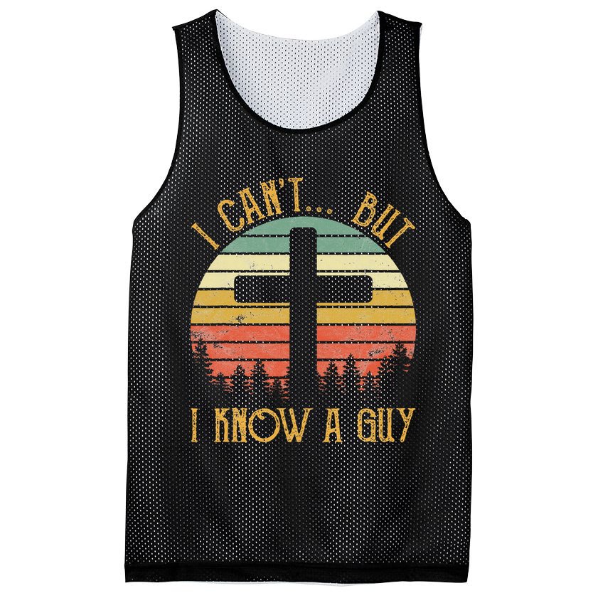I Can't But I Know A Guy Jesus Cross Funny Christian Mesh Reversible Basketball Jersey Tank