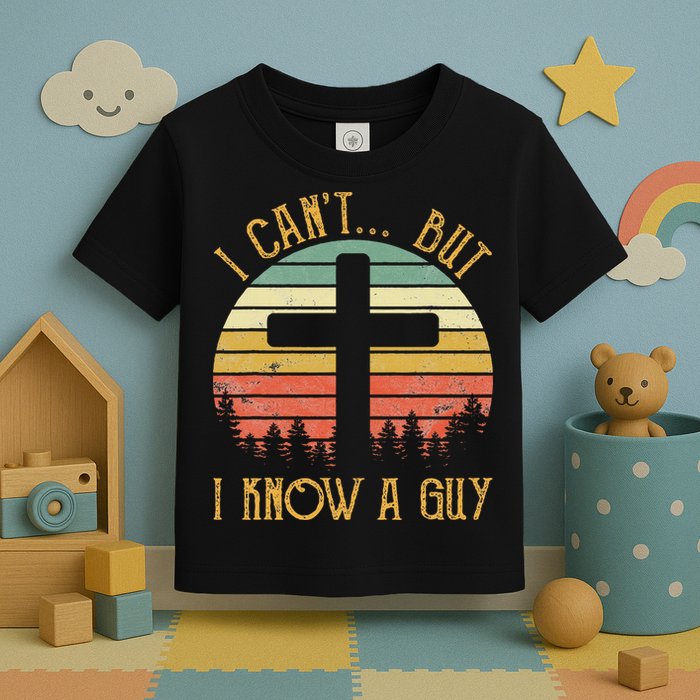 I Can't But I Know A Guy Jesus Cross Funny Christian Toddler T-Shirt