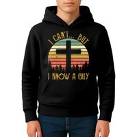 I Can't But I Know A Guy Jesus Cross Funny Christian Kids Hoodie