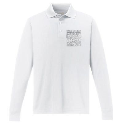 Iuencers Coloring Book Performance Long Sleeve Polo