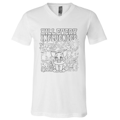 Iuencers Coloring Book V-Neck T-Shirt