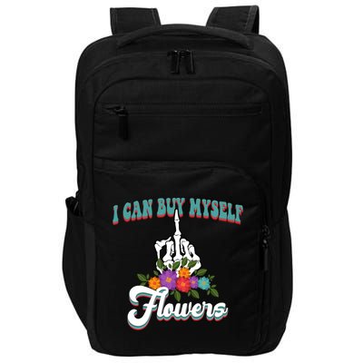 I Can Buy Myself Flowers Middle Finger Floral Impact Tech Backpack