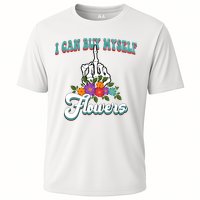 I Can Buy Myself Flowers Middle Finger Floral Cooling Performance Crew T-Shirt