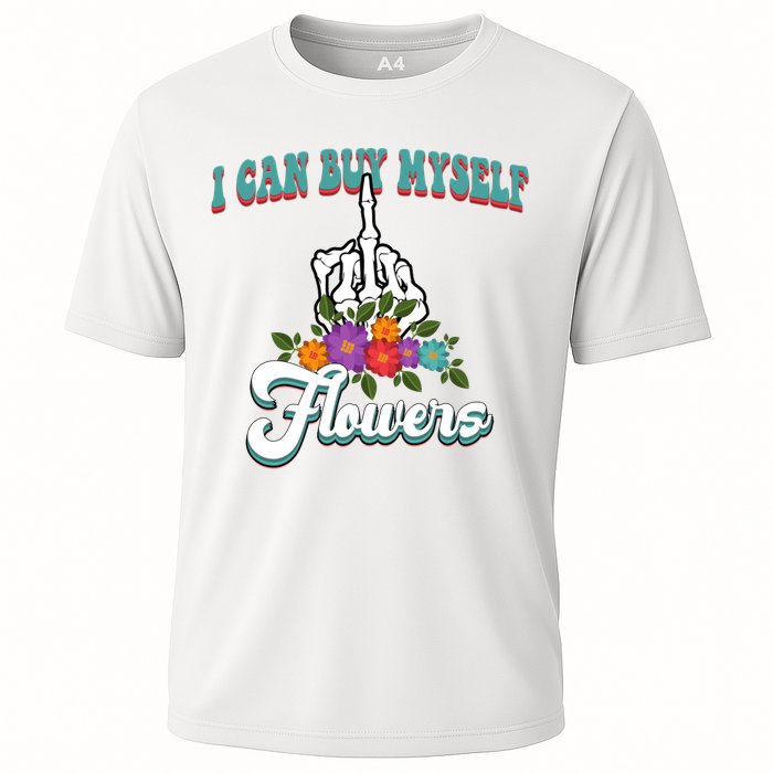 I Can Buy Myself Flowers Middle Finger Floral Cooling Performance Crew T-Shirt