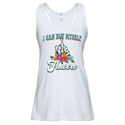 I Can Buy Myself Flowers Middle Finger Floral Ladies Essential Flowy Tank
