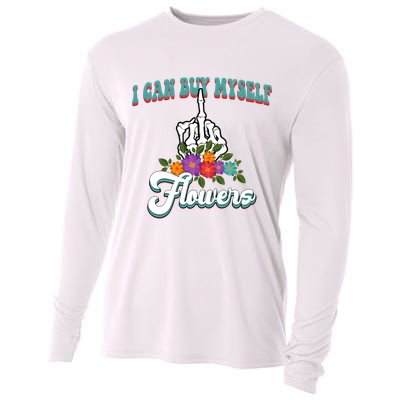 I Can Buy Myself Flowers Middle Finger Floral Cooling Performance Long Sleeve Crew