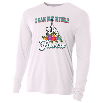 I Can Buy Myself Flowers Middle Finger Floral Cooling Performance Long Sleeve Crew