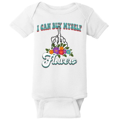 I Can Buy Myself Flowers Middle Finger Floral Baby Bodysuit