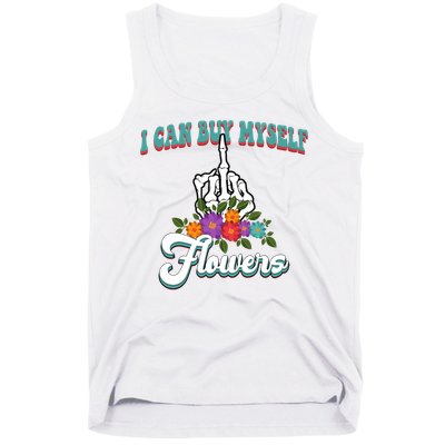 I Can Buy Myself Flowers Middle Finger Floral Tank Top
