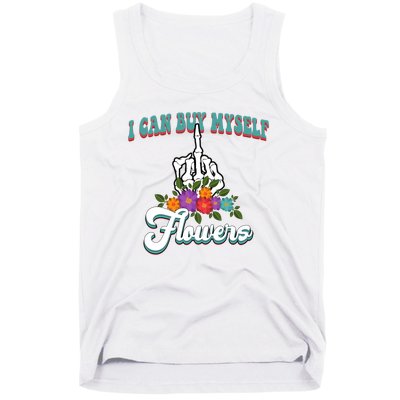 I Can Buy Myself Flowers Middle Finger Floral Tank Top