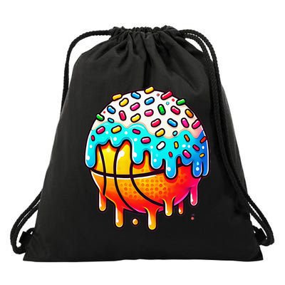 Ice Cream Basketball Drip Basketball Stuff Drawstring Bag