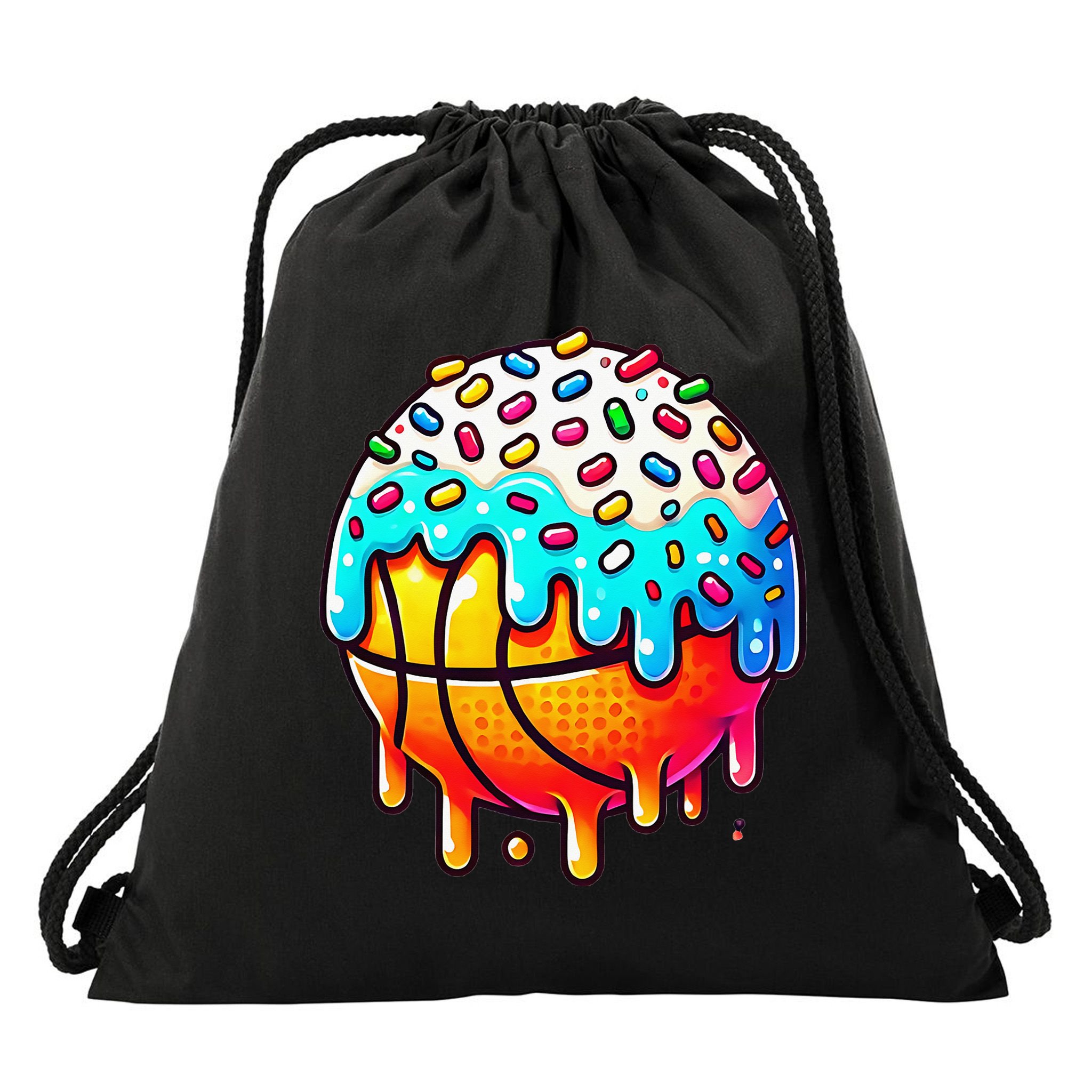 Ice Cream Basketball Drip Basketball Stuff Drawstring Bag