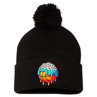 Ice Cream Basketball Drip Basketball Stuff Pom Pom 12in Knit Beanie