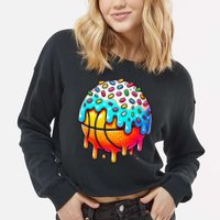 Ice Cream Basketball Drip Basketball Stuff Cropped Pullover Crew