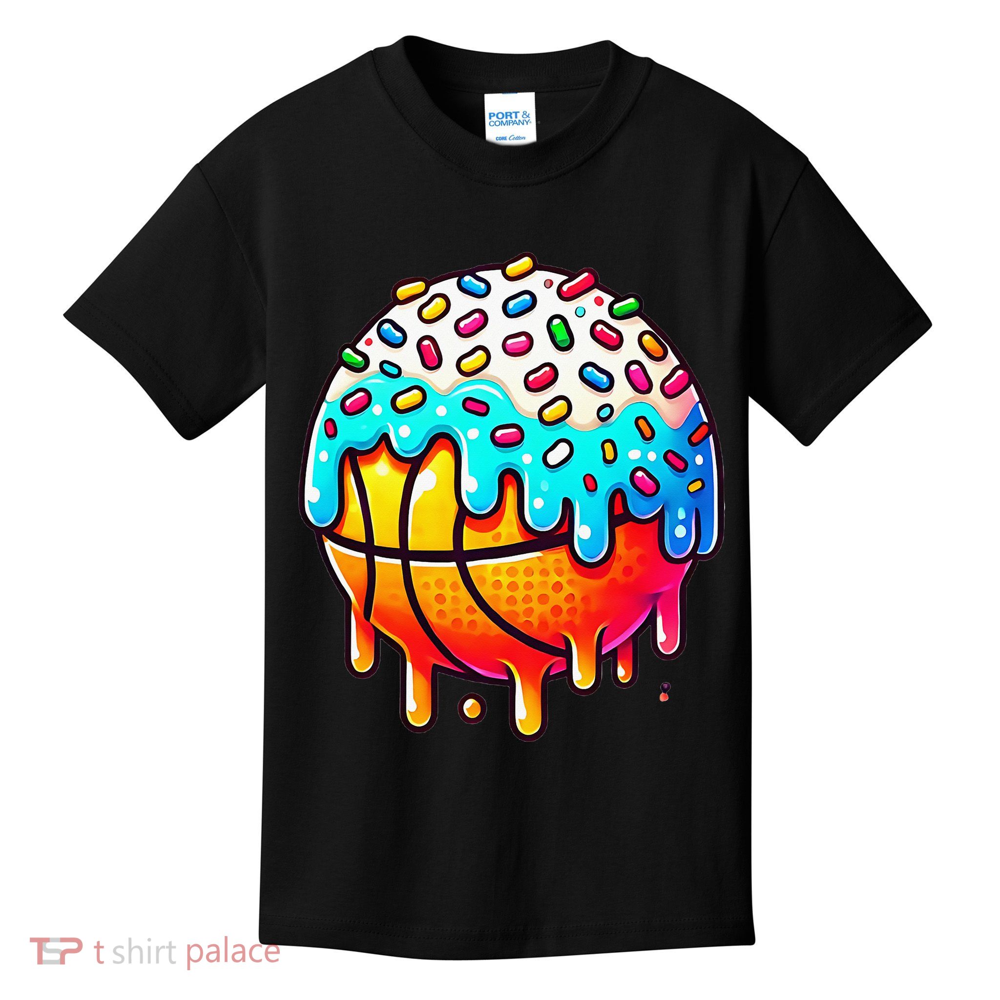 Ice Cream Basketball Drip Basketball Stuff Kids T-Shirt