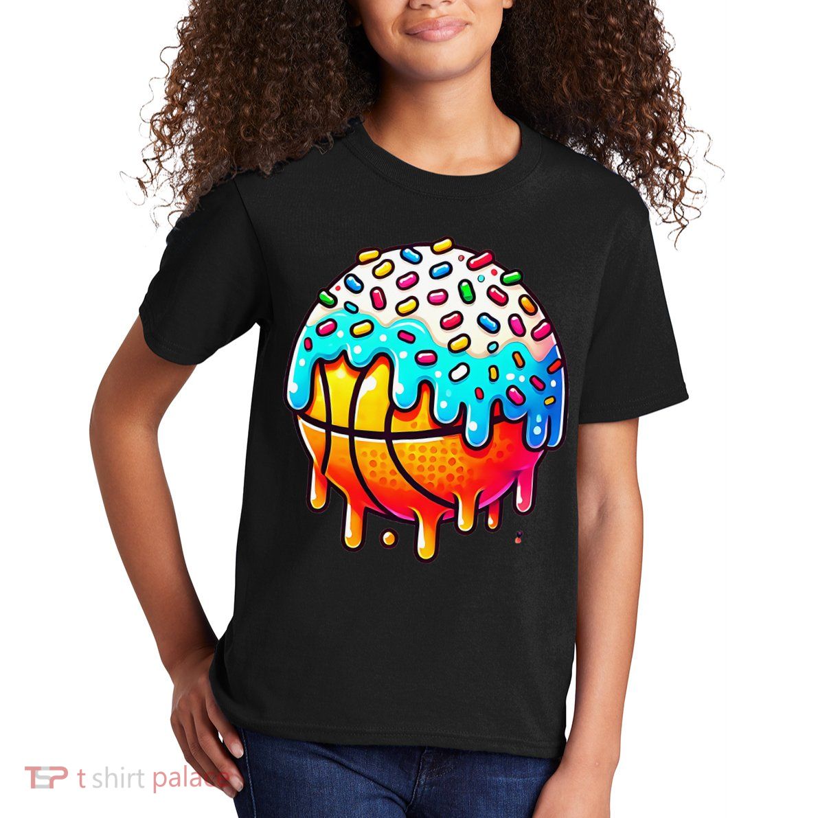 Ice Cream Basketball Drip Basketball Stuff Kids T-Shirt