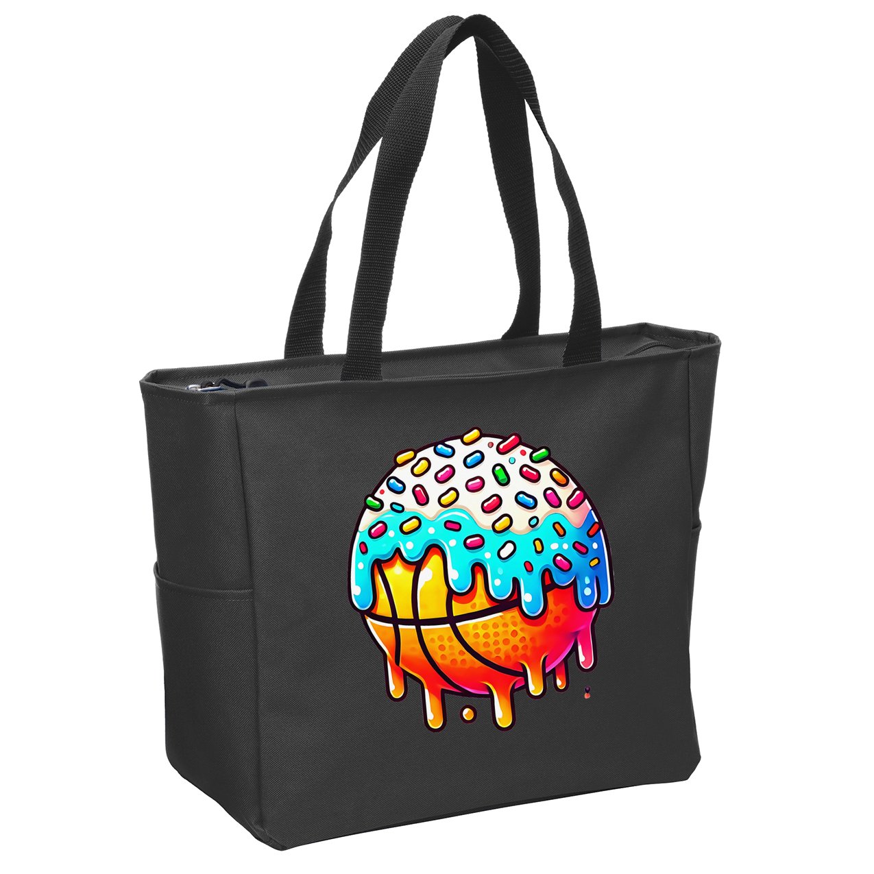 Ice Cream Basketball Drip Basketball Stuff Zip Tote Bag