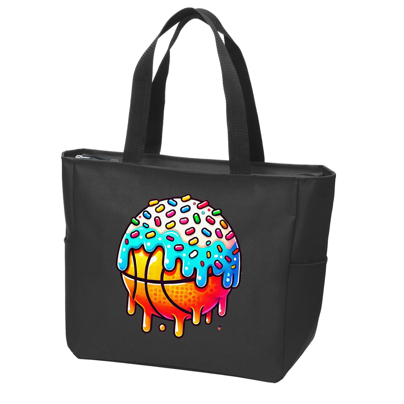 Ice Cream Basketball Drip Basketball Stuff Zip Tote Bag