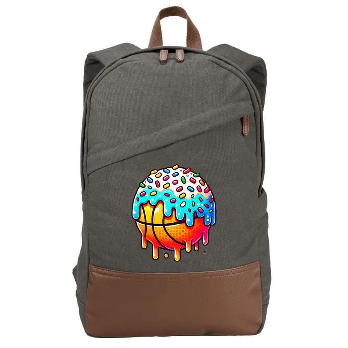 Ice Cream Basketball Drip Basketball Stuff Cotton Canvas Backpack