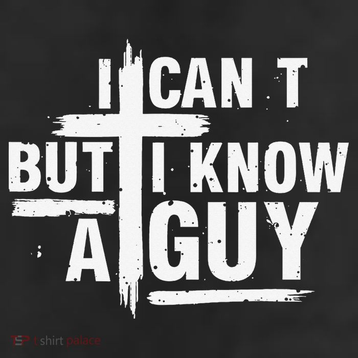 I Cant But I Know A Guy Bold Christian Faith 7 Panel Mesh Trucker Snapback Hat