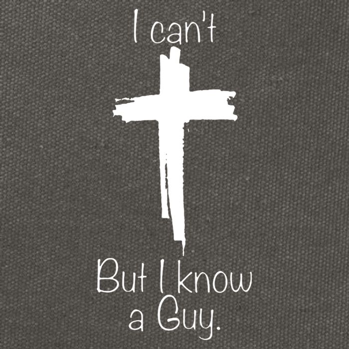 I Cant But I Know A Guy Funny Jesus Cross Christian Cotton Canvas Backpack