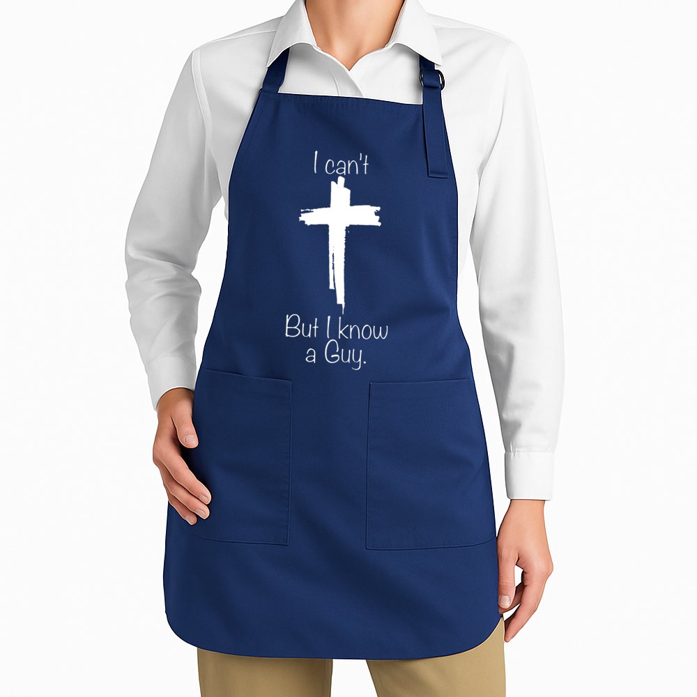 I Cant But I Know A Guy Funny Jesus Cross Christian Apron