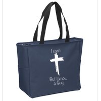 I Cant But I Know A Guy Funny Jesus Cross Christian Zip Tote Bag