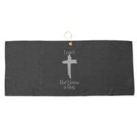 I Cant But I Know A Guy Funny Jesus Cross Christian Large Microfiber Waffle Golf Towel