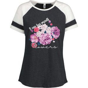 I Can Buy Myself Flowers Floral Self Love Enza Ladies Jersey Colorblock Tee