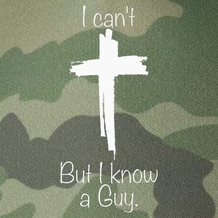 I Can't But I Know A Guy Jesus Cross Funny Christian Legacy Tie Dye Trucker Hat