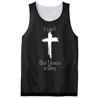 I Can't But I Know A Guy Jesus Cross Funny Christian Mesh Reversible Basketball Jersey Tank