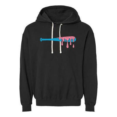 Ice Cream Baseball Bat With Baseball Sprinkles Drip Garment-Dyed Fleece Hoodie