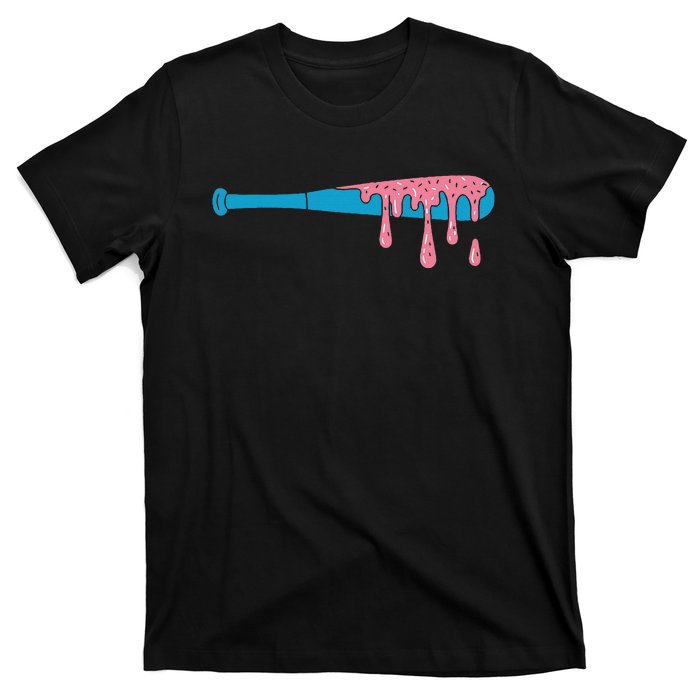 Ice Cream Baseball Bat With Baseball Sprinkles Drip T-Shirt