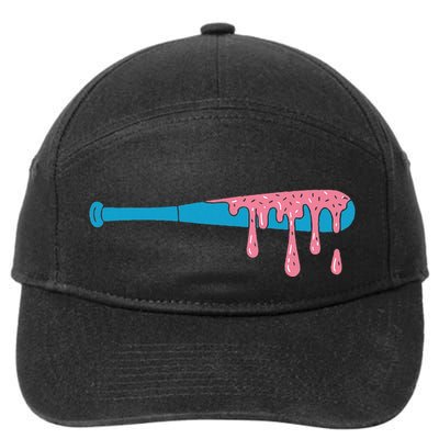 Ice Cream Baseball Bat With Baseball Sprinkles Drip 7-Panel Snapback Hat